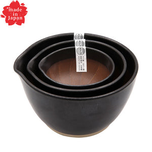 Mortar Motoshige（Black matte）crush, rub Straight from the kitchen to the table　made in Japan