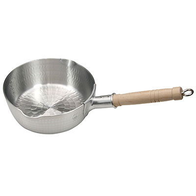 Nakao Aluminum Yukihira Pan – Shallow & Wide Base, Hammered Finish, Extra-Thick 3mm For Gas Stoves Only – Made in Japan