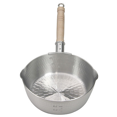 Nakao Aluminum Yukihira Pan – Shallow & Wide Base, Hammered Finish, Extra-Thick 3mm For Gas Stoves Only – Made in Japan