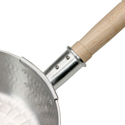 Nakao Aluminum Yukihira Pan – Shallow & Wide Base, Hammered Finish, Extra-Thick 3mm For Gas Stoves Only – Made in Japan