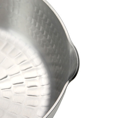 Nakao Aluminum Yukihira Pan – Shallow & Wide Base, Hammered Finish, Extra-Thick 3mm For Gas Stoves Only – Made in Japan