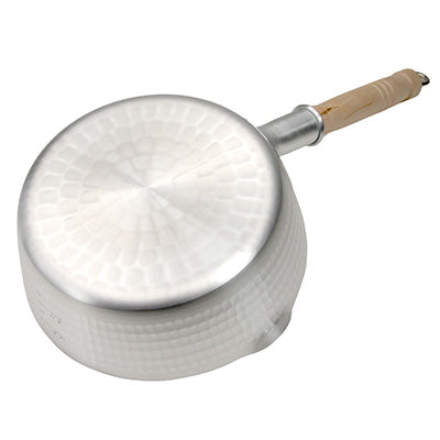 Nakao Aluminum Yukihira Pan – Shallow & Wide Base, Hammered Finish, Extra-Thick 3mm For Gas Stoves Only – Made in Japan