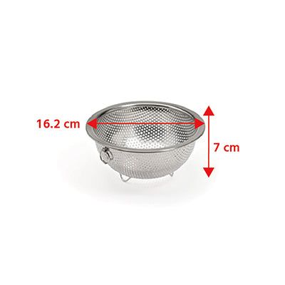 Stainless Steel Chef’s Perforated Bowl 15cm with Stand & Ring (Drain Bowl)