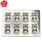 Silver Shiba Inu Baking Pan 8-Cavity (Wankichi Design) | No Pre-Seasoning Required | High Heat Conductivity | Made in Japan