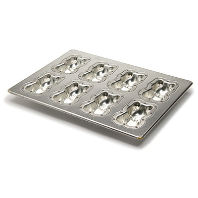 Silver Shiba Inu Baking Pan 8-Cavity (Wankichi Design) | No Pre-Seasoning Required | High Heat Conductivity | Made in Japan