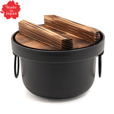 Cast Iron Rice Pot “Oishii Gohan” – Fluffy, Traditional Kamado-Style Cooking, Gas &amp; IH Compatible, Made in Japan