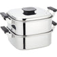 Stainless Steel "MOMO" Square Pressed Steamer 2-Tier with 1 inner tray,