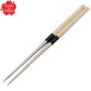 Tempered Stainless Steel Serving Chopsticks with Magnolia Wood Handle 12cm～（Natural Wood） Tapered Tips for Sashimi and Japanese Cuisine, Includes Vinyl Sleeve – Made in Japan