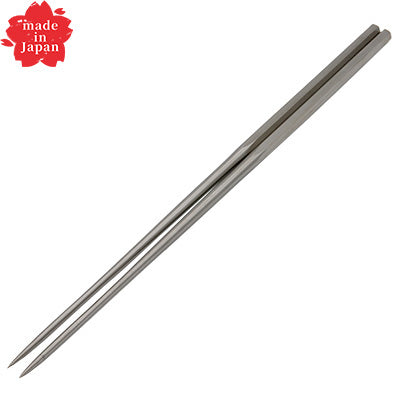 All-Stainless Steel Plating Chopsticks 15cm～（Hexagonal Handle） Tapered Tips for Sashimi and Japanese Cuisine – Made in Japan