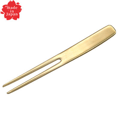 Stainless Steel Kanzashi Pick Fork – Gold – 9cm – Made in Japan
(Petit Cutlery Series)