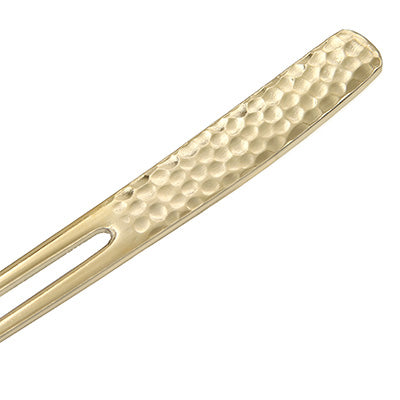 Stainless Steel Kanzashi Pick Fork – Hammered Finish – Gold – 9cm – Made in Japan
(Petit Cutlery Series)