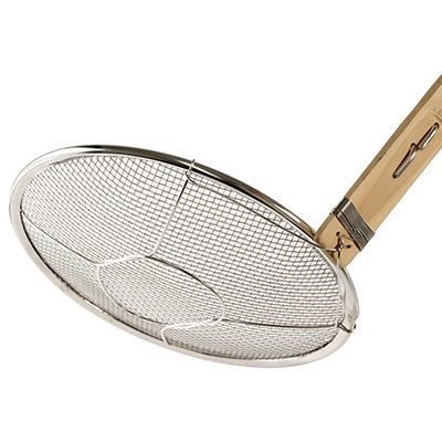 18-8 Stainless Steel Bamboo Handle Soba Strainer, Vertical Handle 24cm (6.5 Mesh) Professional Use