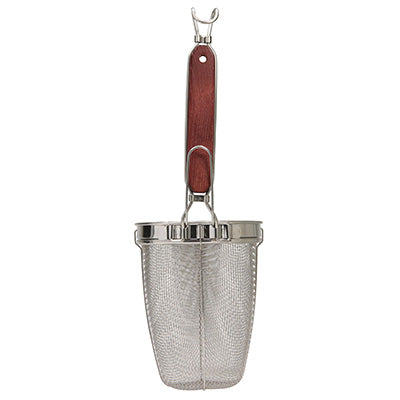 Deep Round Bottom Udon Frying Tool with Wooden Handle - Peacock