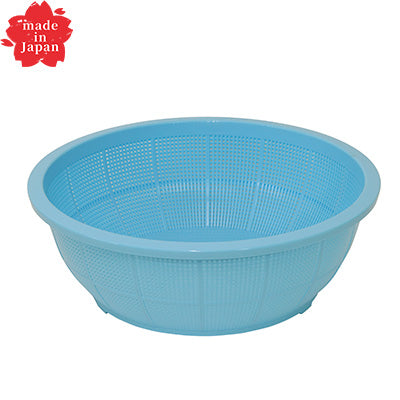 Ikeda DX Round Colander, #470  Made of polypropylene, Blue　made in Japan