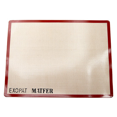 Matfer Silpat R-Type Heat-Resistant Baking Sheet (Red-Brown) – Silicone-Coated Surface, Moist Finish