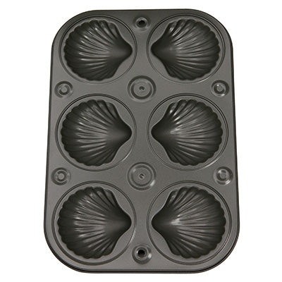 Madeleine Shell Mold 6P – Non-Stick Coated Bakeware, No Pre-Seasoning Needed