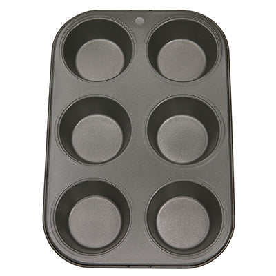 Muffin Pan 6 Cup – Non-Stick Coated Bakeware, No Pre-Seasoning Needed