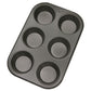 Muffin Pan 6 Cup – Non-Stick Coated Bakeware, No Pre-Seasoning Needed