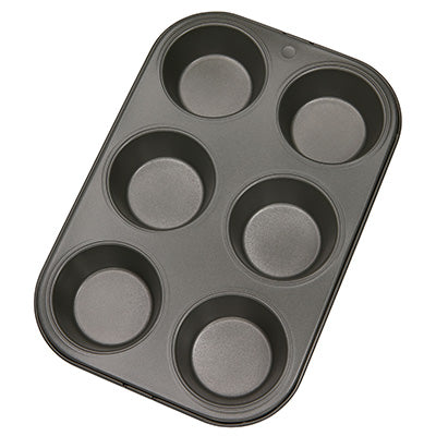 Muffin Pan 6 Cup – Non-Stick Coated Bakeware, No Pre-Seasoning Needed