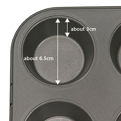 Muffin Pan 6 Cup – Non-Stick Coated Bakeware, No Pre-Seasoning Needed