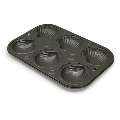 Madeleine Shell Mold 6P – Non-Stick Coated Bakeware, No Pre-Seasoning Needed