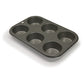 Muffin Pan 6 Cup – Non-Stick Coated Bakeware, No Pre-Seasoning Needed