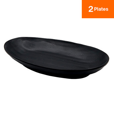 Oval Plate（Black）2 plates, MIN melamine tableware series