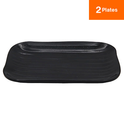 Square Plate（Black）2 plates, MIN melamine tableware series