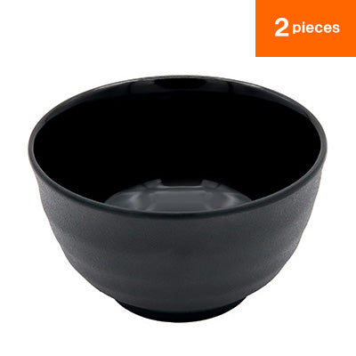 Rice Bowl（Black）2 plates, MIN melamine tableware series