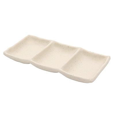 Triple Sauce Plate（White）MIN melamine tableware series