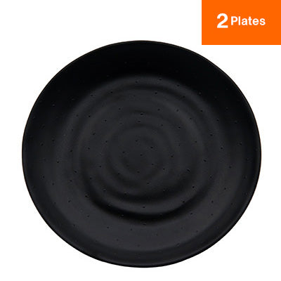 Round Plate（Black）2 plates, MIN melamine tableware series