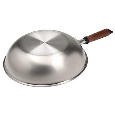 Plateado EM Stir-Fry 28cm – Lightweight Stainless Steel & Aluminum 2-Layer Construction, Gas &amp; IH Compatible　Made in Japan