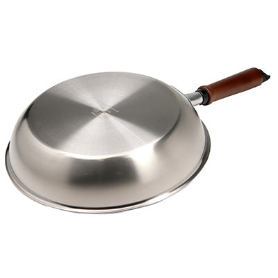 Plateado EM Frying Pan 20–26cm – Lightweight Stainless Steel & Aluminum 2-Layer Construction, Gas & IH Compatible　Made in Japan