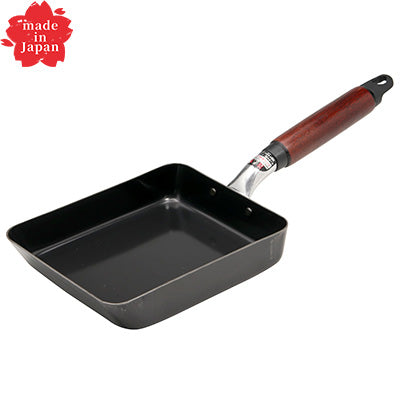 Iron Tamagoyaki pan Ajitatsujin – Silicone Coating, No Pre-Seasoning Required, Wooden Handle, Gas &amp; IH Compatible　Made in Japan