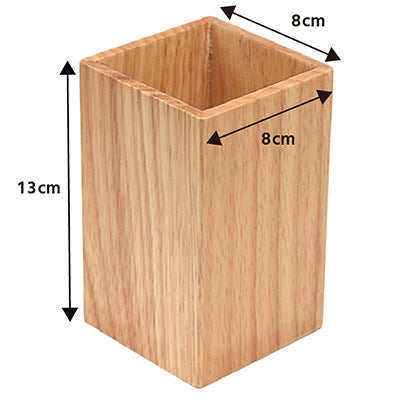 Wooden Chopstick Holder & Cutlery Stand – Natural (8×8×H13cm)