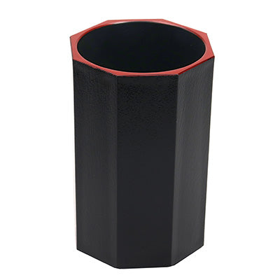 Octagonal Wood-Grain Chopstick Holder – Large　Black & Vermilion
