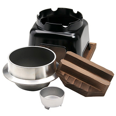 Aluminum Kamameshi Rice Pot Set (Large, 1 Cup) with Black Wooden Base – Non-Stick Interior, ※Solid Fuel Not Included