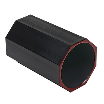Octagonal Wood-Grain Chopstick Holder – Large　Black & Vermilion