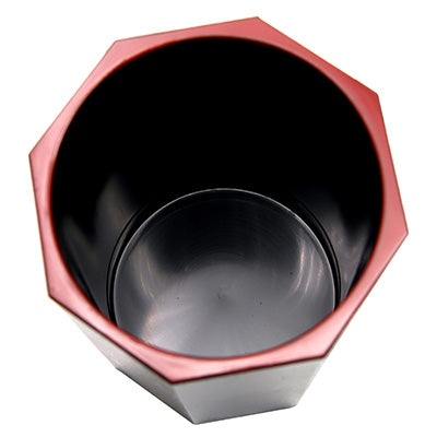 Octagonal Wood-Grain Chopstick Holder – Large　Black & Vermilion