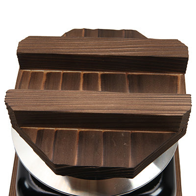 Aluminum Kamameshi Rice Pot Set (Large, 1 Cup) with Black Wooden Base – Non-Stick Interior, ※Solid Fuel Not Included