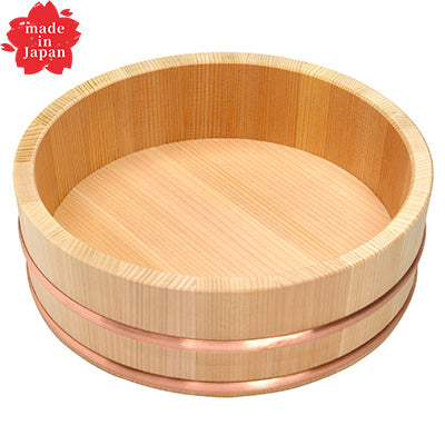 premium Sushi rice tub, copper hoop（Handai）Kiso sawara cypress, water resistance, Water absorbency　　made in Japan