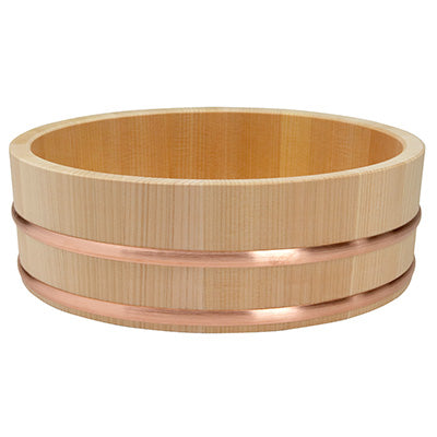 premium Sushi rice tub, copper hoop（Handai）Kiso sawara cypress, water resistance, Water absorbency　　made in Japan
