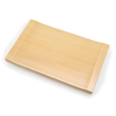 Hinoki Wooden Serving Plate – C-Shaped, Plain