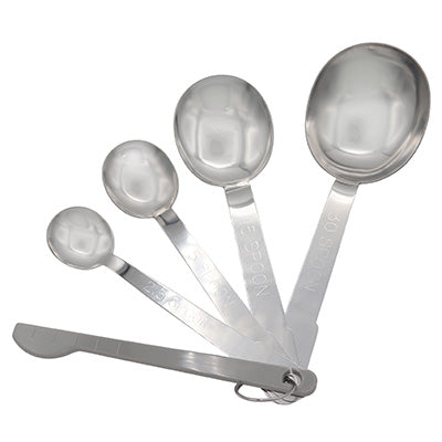  18-0 Stainless Steel Measuring Spoons Set of 4 with Scraper