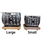 Aluminum Iroha Konro (Black) with Grill Net, Charcoal Holder, and Yakisugi Wood Board Set – Small vs. Large Comparison
