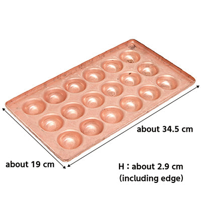 Copper Takoyaki Plate – 18 Holes(Each: 4.5cm×2.4cm), 2.5mm Thick, for Large Takoyaki