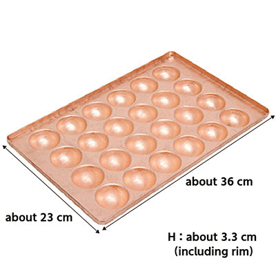 Copper Takoyaki Plate – 24 Holes(Each: 4.8cm×2.5cm), 2.5mm Thick, for Large Takoyaki