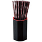 Octagonal Wood-Grain Chopstick Holder – Large　Black & Vermilion