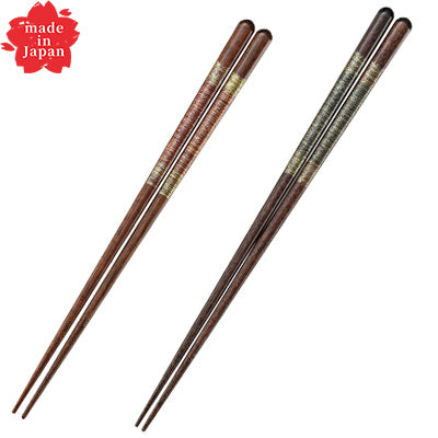 Natural Wood "Kinran" Chopsticks – 21cm – Non-Slip – Dishwasher Safe – Made in Japan