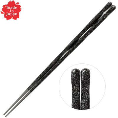 PBT Resin Carved Square Chopsticks 22.7cm Glossy Black Finish  Dishwasher Safe　Made in Japan